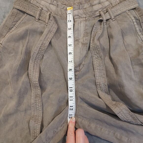 American Eagle Pants Women's 8 Green High Rise Wide Leg Crop Beach Boho Y2K - Picture 5 of 11